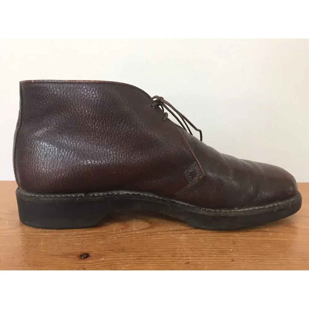 Vtg Forward Thrust Cush-N-Crepe Brown Leather Lace Up Chukka Ankle Boots 8E 41